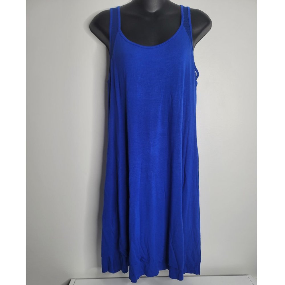 Philosophy Tank Dress Medium Royal Blue Knit Soft Comfy Rayon Swim Cover Up